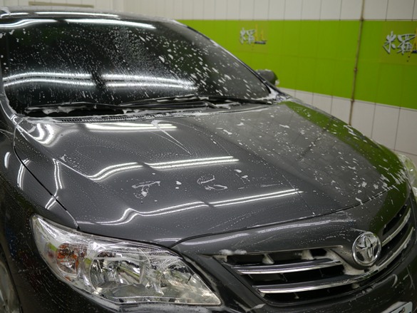 做類玻璃素鍍膜4個月時的洗車結果表現