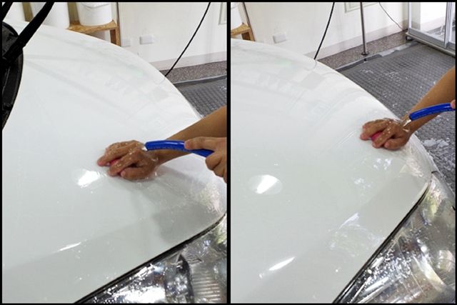 洗車使用美容磁土方法