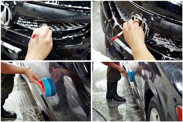 打蠟前洗車作業