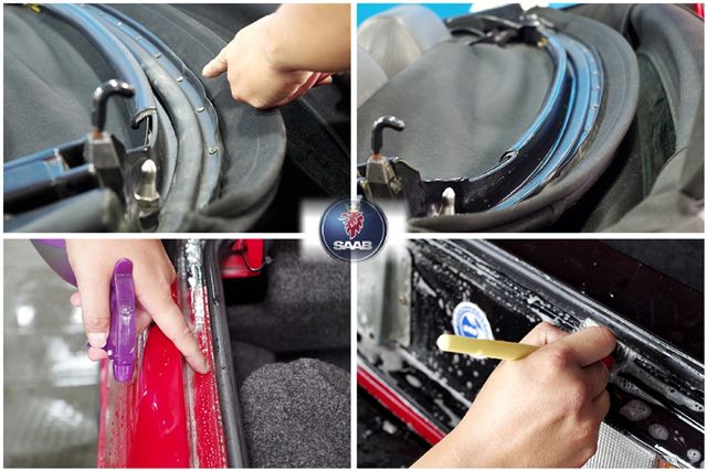 SAAB鍍膜洗車作業1