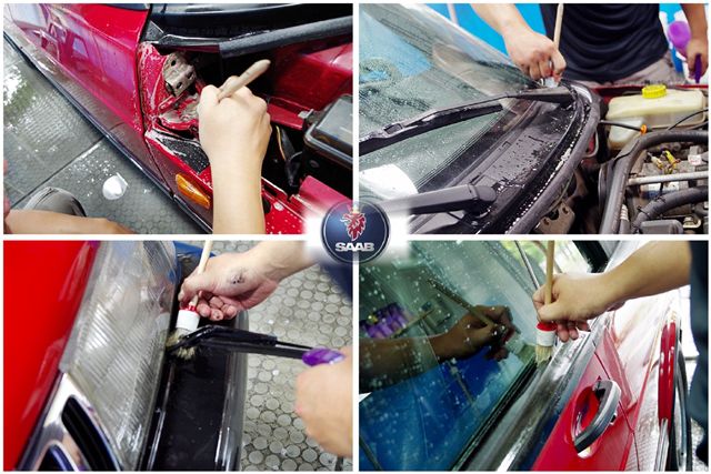 SAAB鍍膜洗車作業3